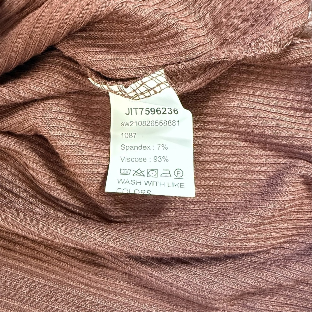 SHEIN NWOT Maternity Chic Sweetheart Neck Belted Dress Midi Timeless Brown L - Picture 15 of 16